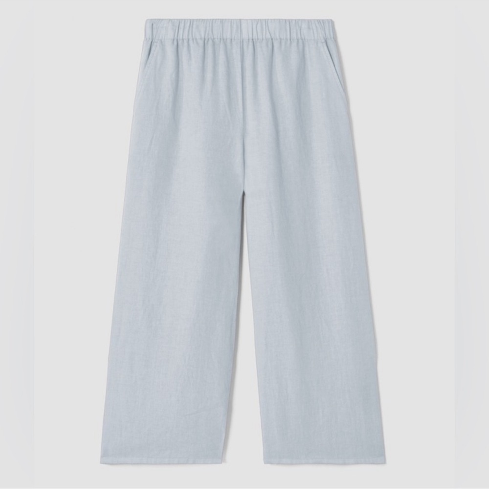 NWT Eileen Fisher Garment-Dyed Organic Linen Wide-Leg Pant - Picture 5 of 6